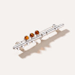 Amber & Silver Flute Brooch — Baltic amber and sterling silver jewellery by Baltic Beauty