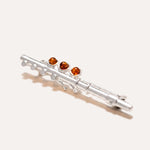 Amber & Silver Flute Brooch — Baltic amber and sterling silver jewellery by Baltic Beauty