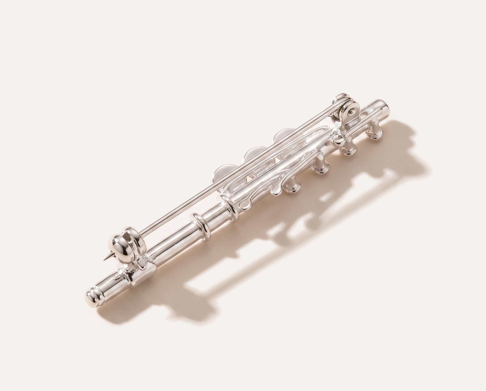 Amber & Silver Flute Brooch — Baltic amber and sterling silver jewellery by Baltic Beauty