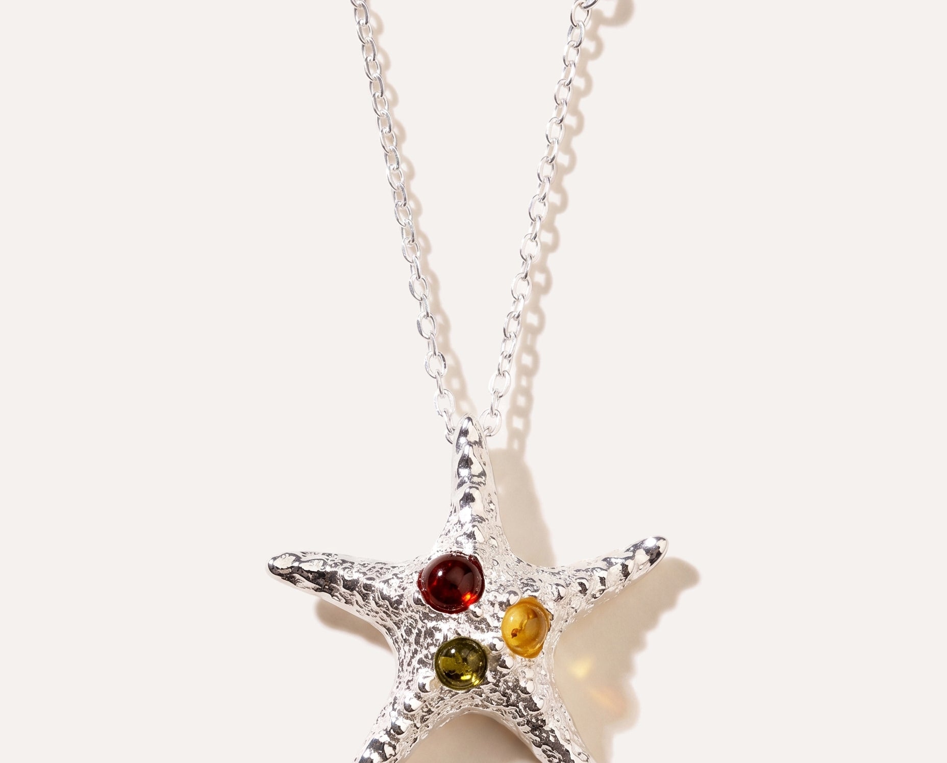 Amber Starfish Necklace — Baltic amber and sterling silver jewellery by Baltic Beauty