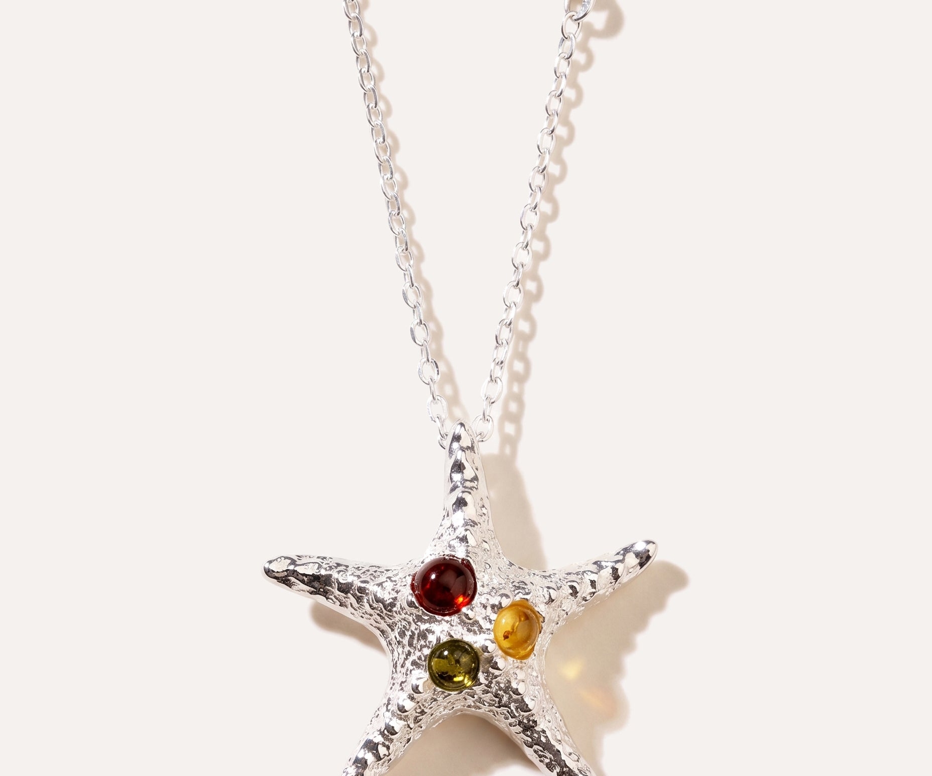Amber Starfish Necklace — Baltic amber and sterling silver jewellery by Baltic Beauty