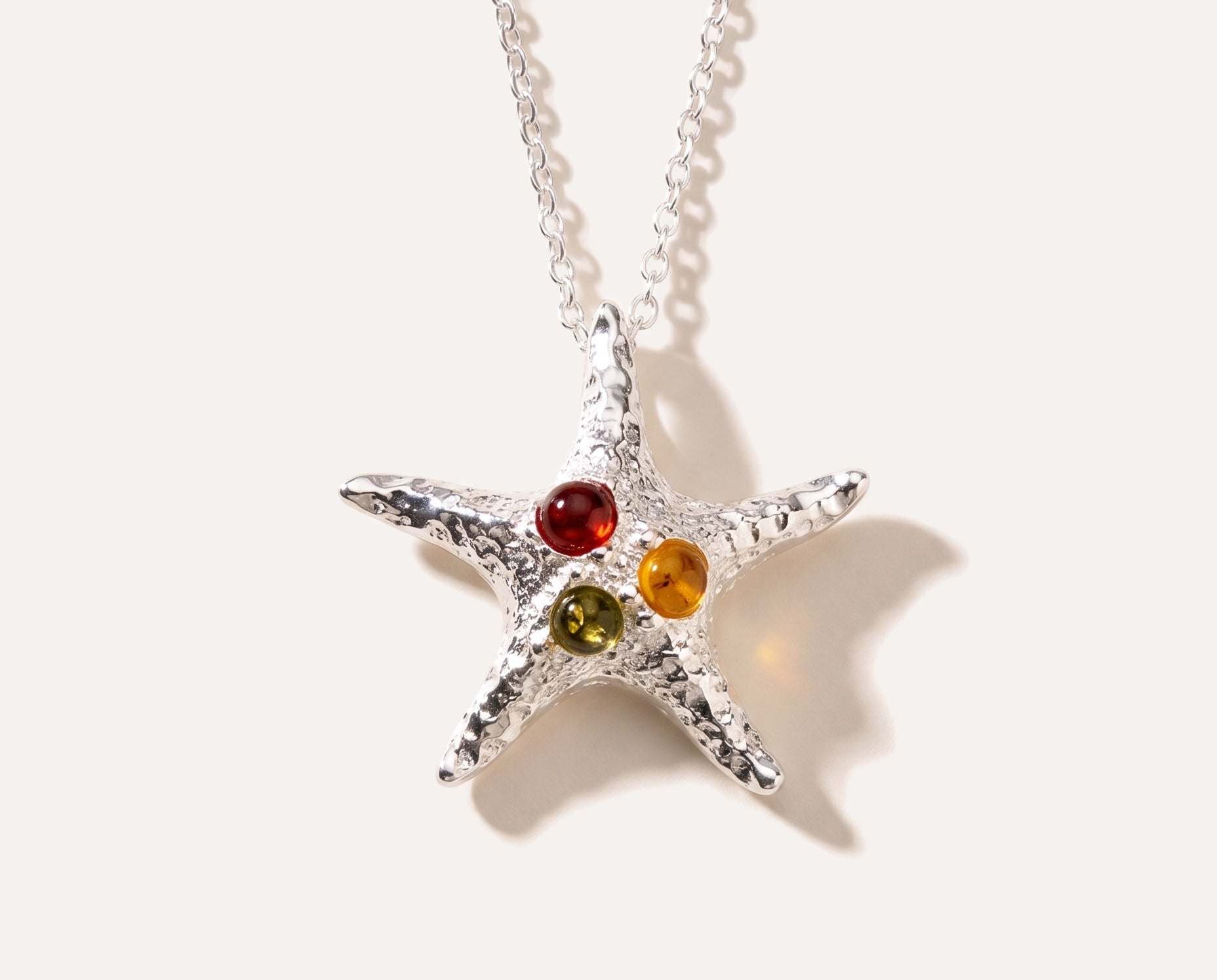 Amber Starfish Necklace — Baltic amber and sterling silver jewellery by Baltic Beauty