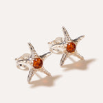 Amber Starfish Stud Earrings — Baltic amber and sterling silver jewellery by Baltic Beauty