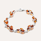 Amber Statement Leaf Link Bracelet — Baltic amber and sterling silver jewellery by Baltic Beauty