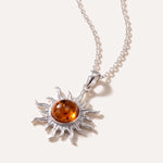 Amber Sun Charm Pendant — Baltic amber and sterling silver jewellery by Baltic Beauty
