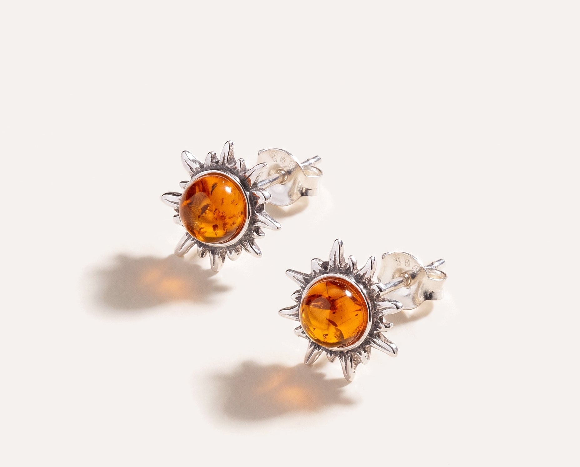 Amber Sun earrings — Baltic amber and sterling silver jewellery by Baltic Beauty
