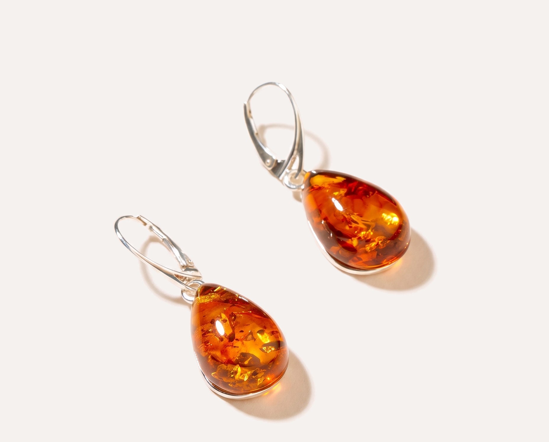 Amber Sundrop Earrings — Baltic amber and sterling silver jewellery by Baltic Beauty