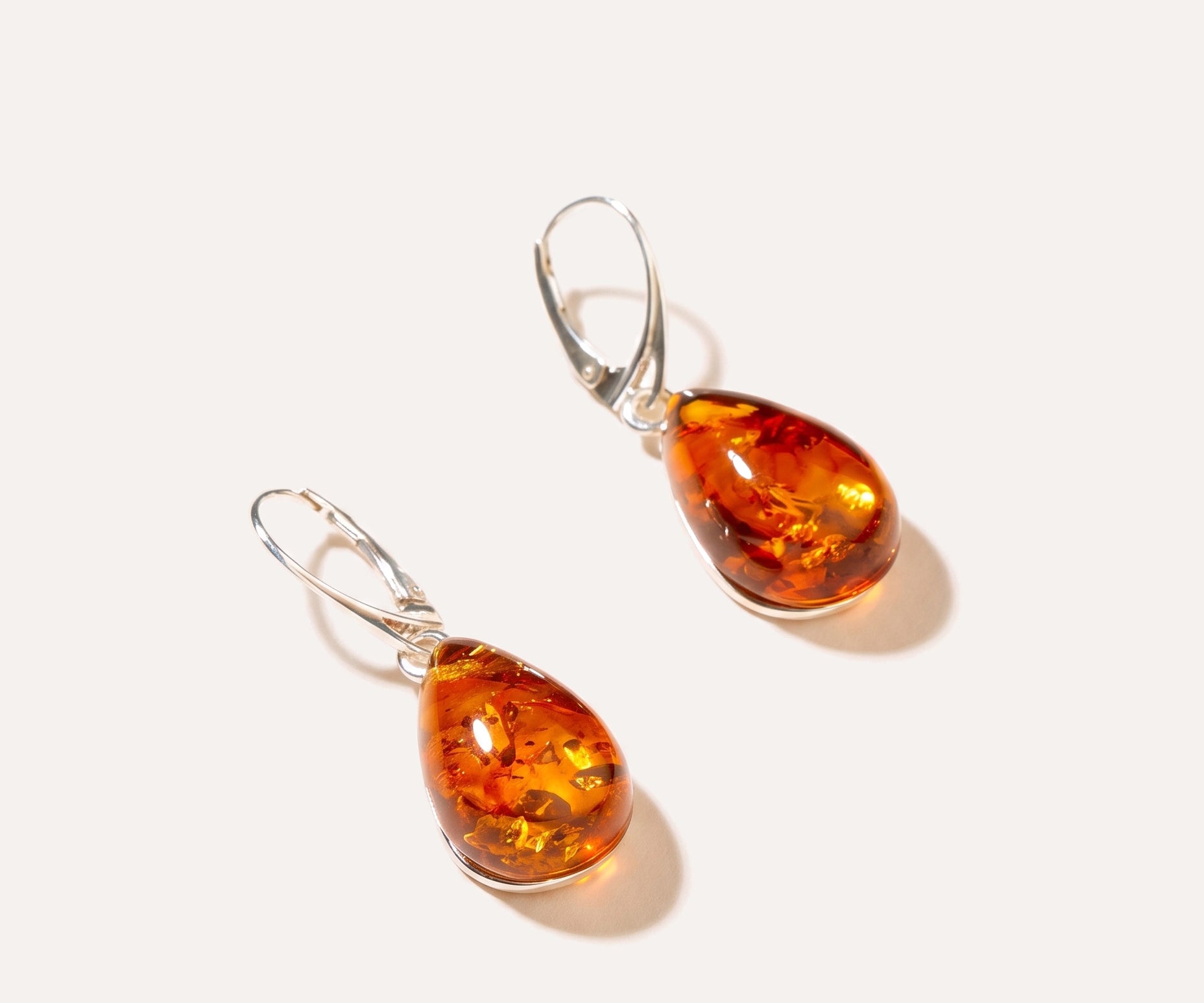 Amber Sundrop Earrings — Baltic amber and sterling silver jewellery by Baltic Beauty