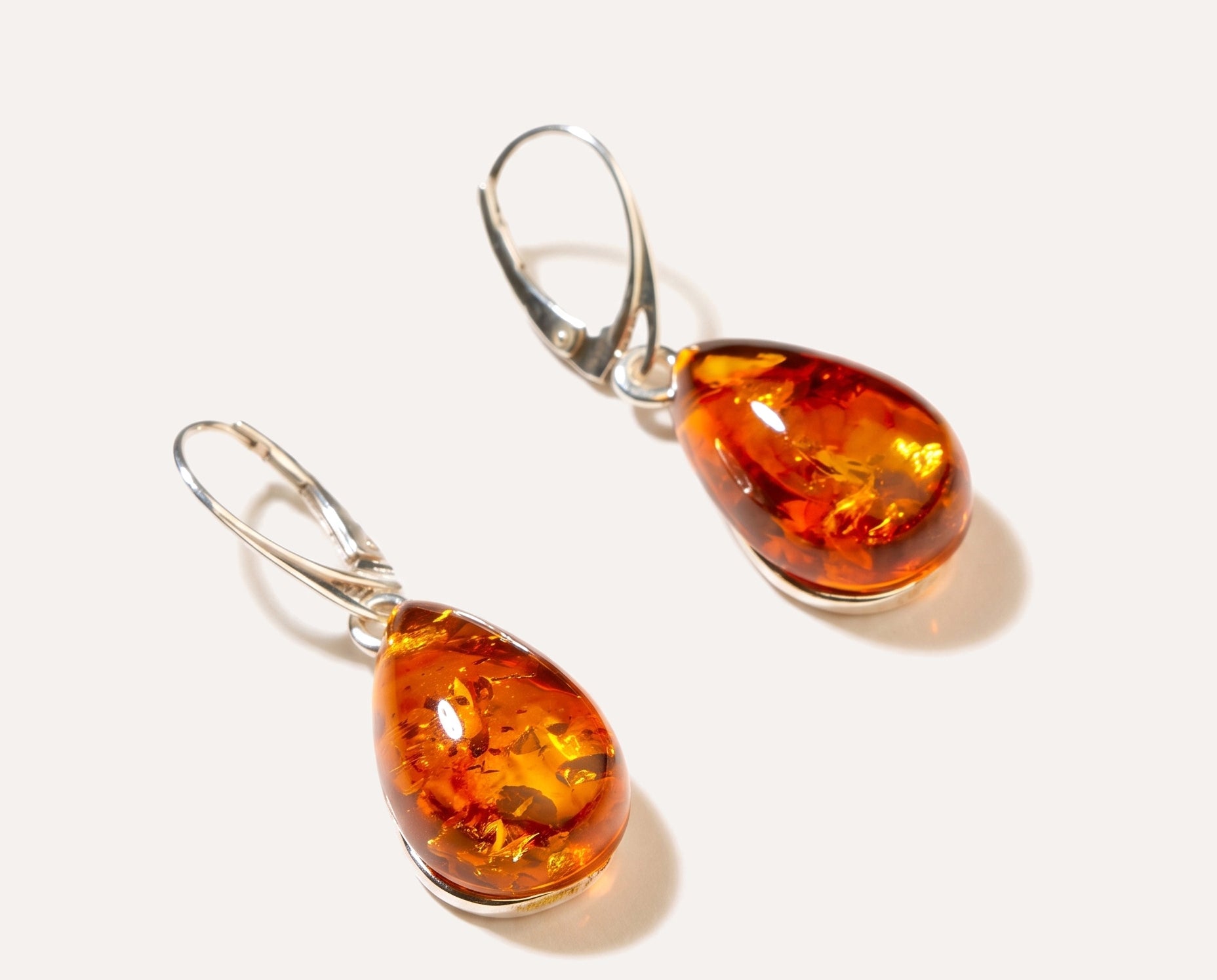 Amber Sundrop Earrings — Baltic amber and sterling silver jewellery by Baltic Beauty