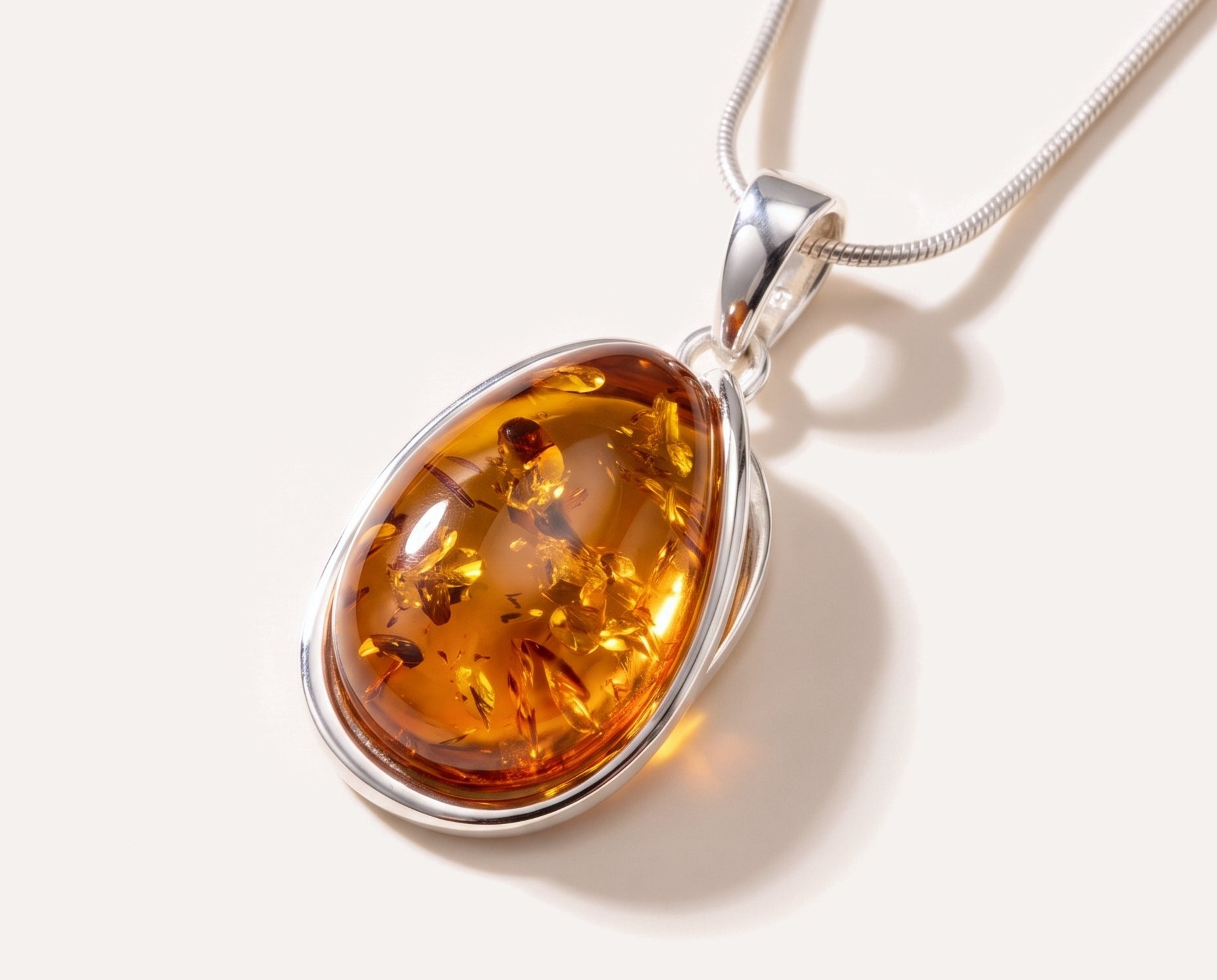 Amber Sunrise Pendant Necklace — Baltic amber and sterling silver jewellery by Baltic Beauty