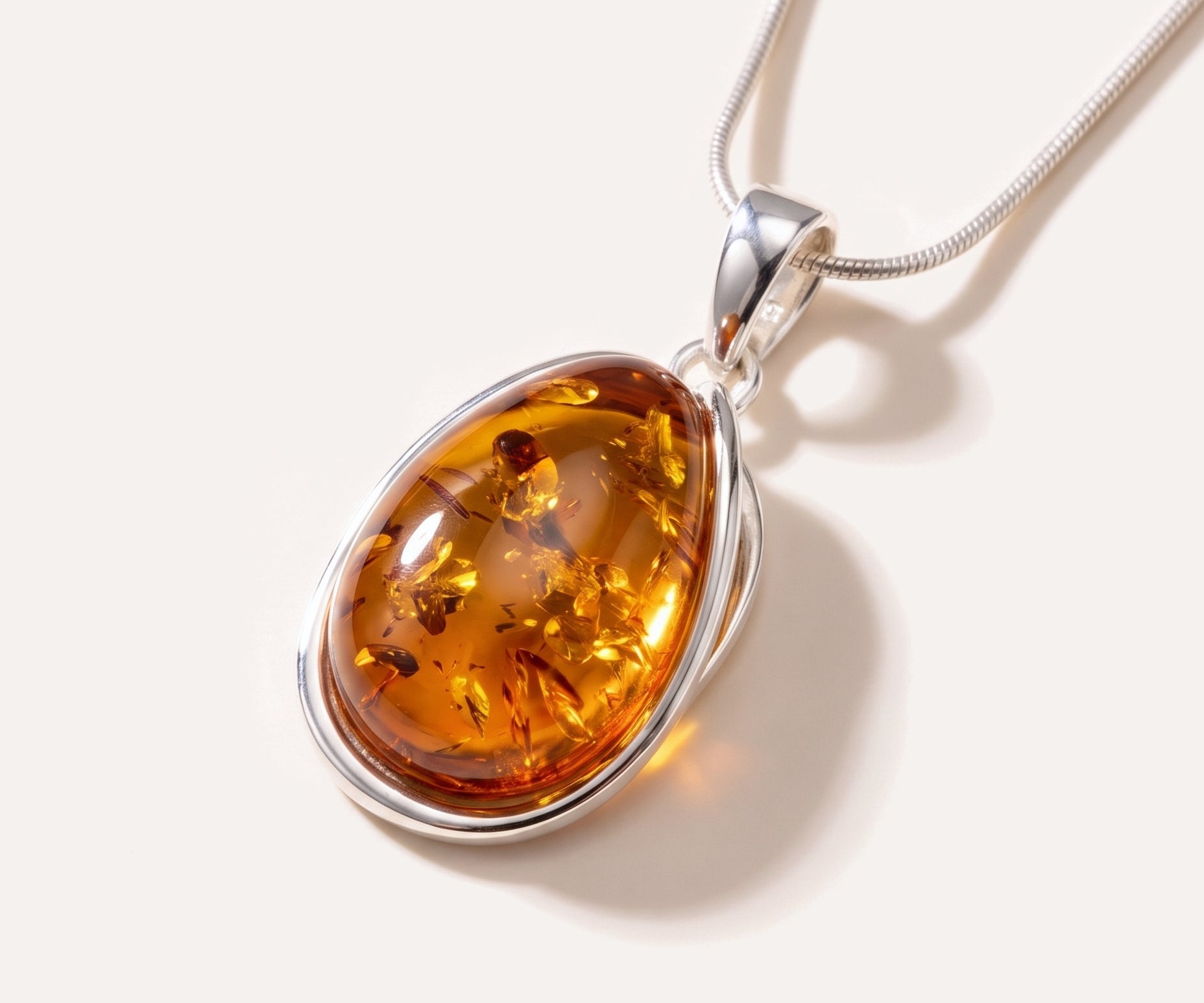 Amber Sunrise Pendant Necklace — Baltic amber and sterling silver jewellery by Baltic Beauty