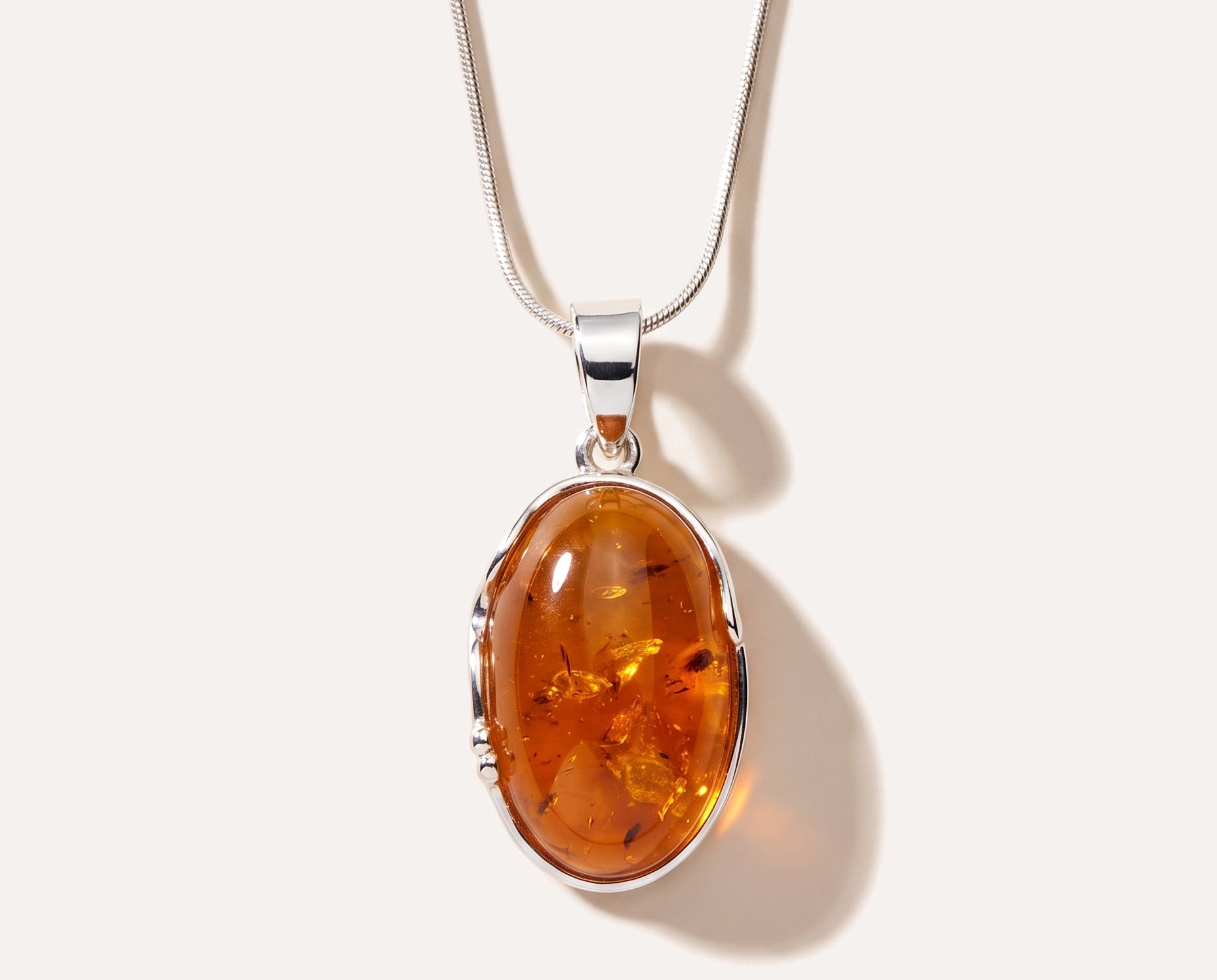 Amber Tidal Pendant Necklace — Baltic amber and sterling silver jewellery by Baltic Beauty