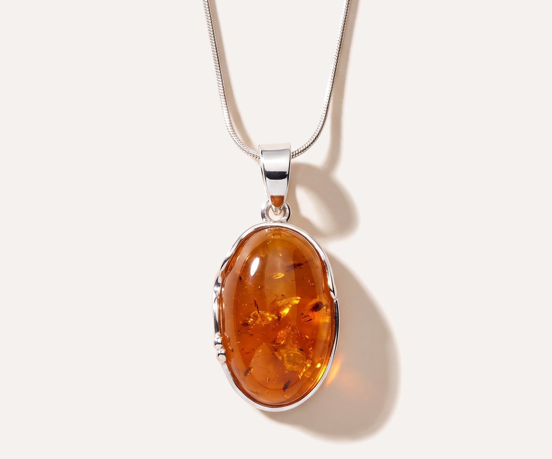 Amber Tidal Pendant Necklace — Baltic amber and sterling silver jewellery by Baltic Beauty