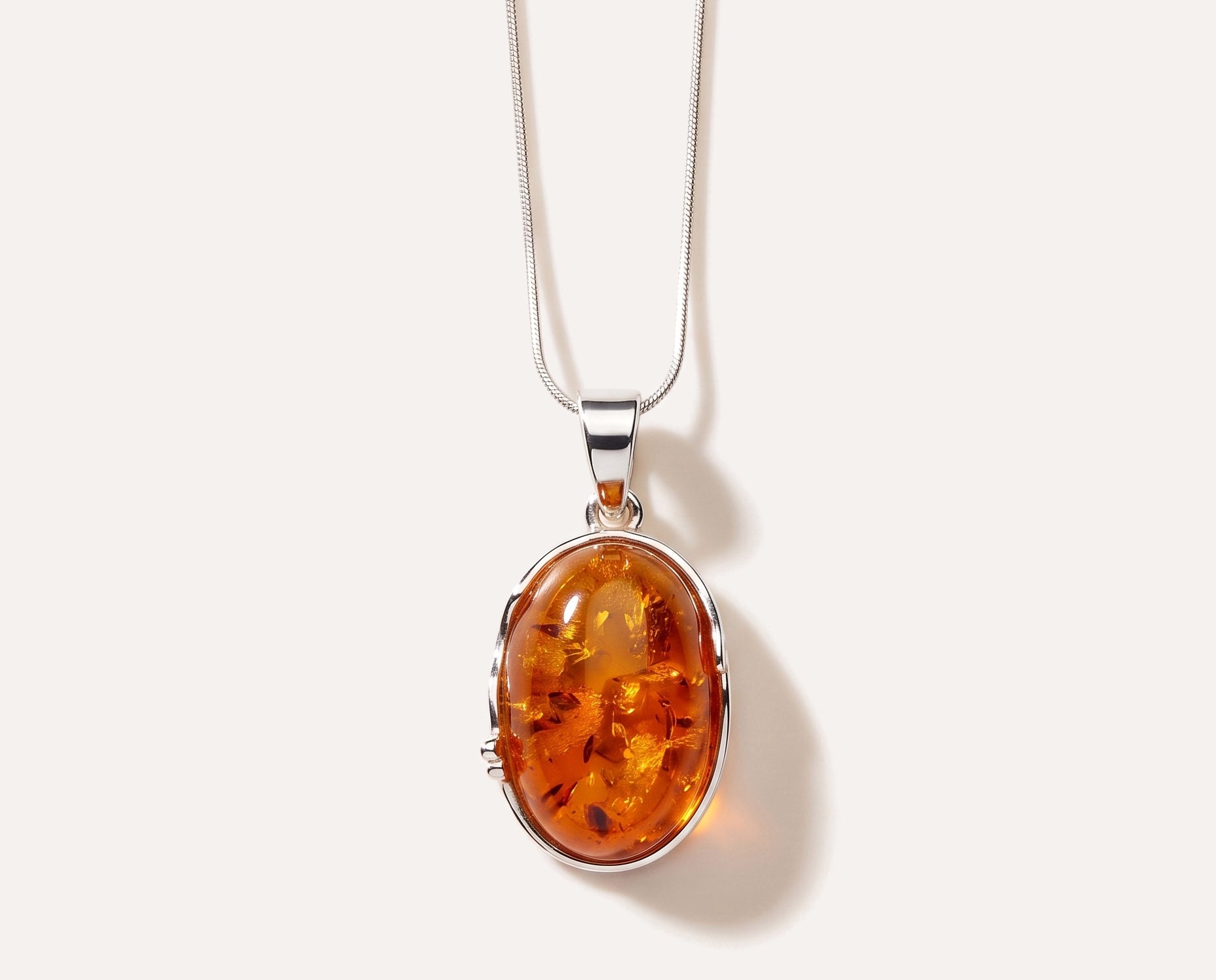 Amber Tidal Pendant Necklace — Baltic amber and sterling silver jewellery by Baltic Beauty