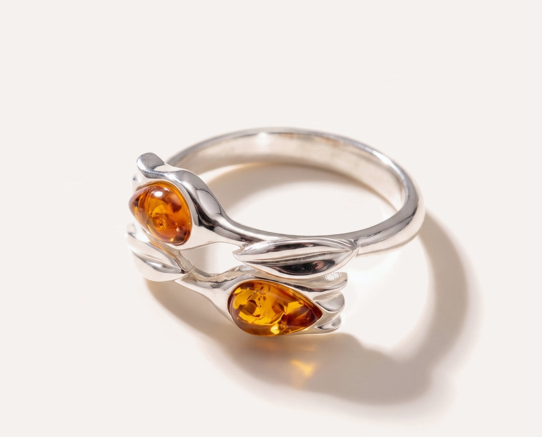 Amber Tulip Ring — Baltic amber and sterling silver jewellery by Baltic Beauty