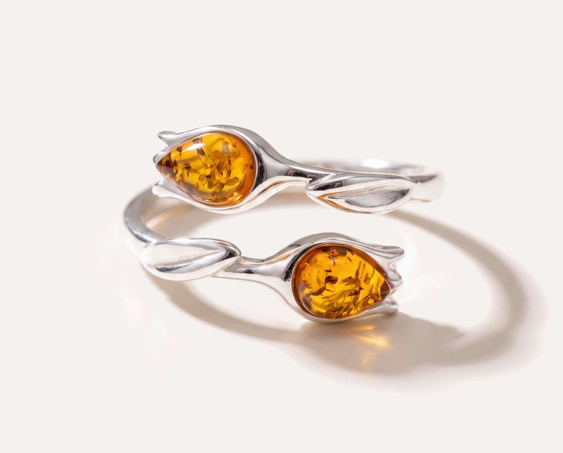 Amber Tulip Ring — Baltic amber and sterling silver jewellery by Baltic Beauty