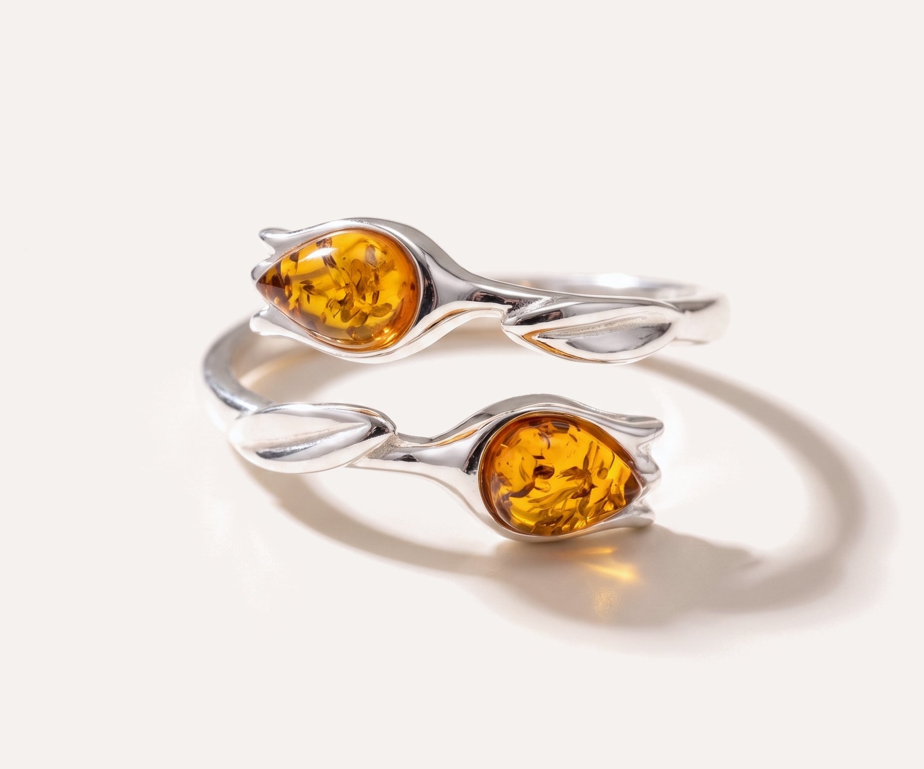 Amber Tulip Ring — Baltic amber and sterling silver jewellery by Baltic Beauty