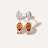 Amber Tulip Stud Earrings — Baltic amber and sterling silver jewellery by Baltic Beauty