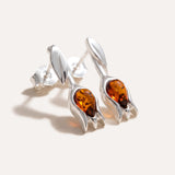 Amber Tulip Stud Earrings — Baltic amber and sterling silver jewellery by Baltic Beauty