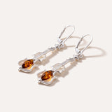Amber Violin Dangle Earrings — Baltic amber and sterling silver jewellery by Baltic Beauty