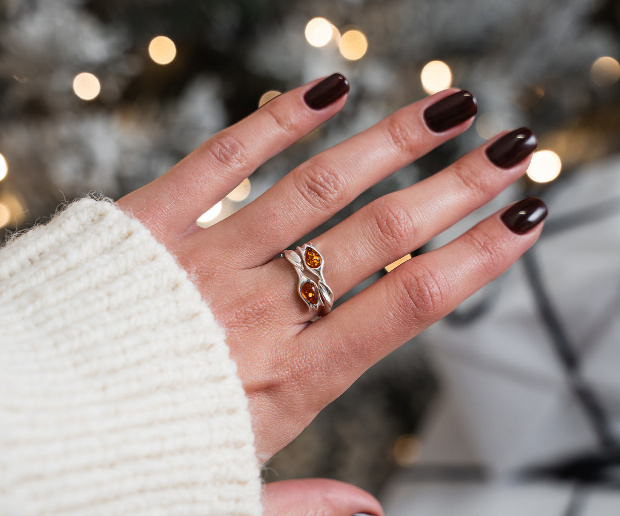 Amber Tulip Ring — Baltic amber and sterling silver jewellery by Baltic Beauty