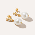 Baroque Bar Pearl Earrings — Baltic amber and sterling silver jewellery by Baltic Beauty