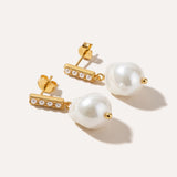 Baroque Bar Pearl Earrings — Baltic amber and sterling silver jewellery by Baltic Beauty