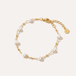 Beaded Chain Link Pearl Bracelet — Baltic amber and sterling silver jewellery by Baltic Beauty