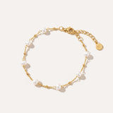 Beaded Chain Link Pearl Bracelet — Baltic amber and sterling silver jewellery by Baltic Beauty