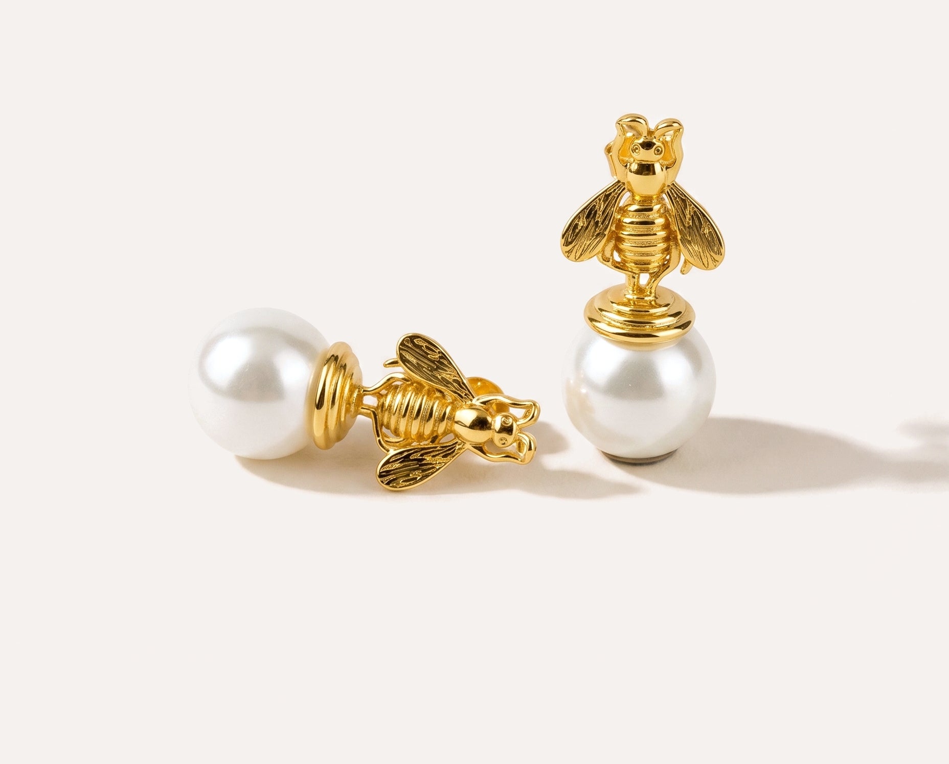 Bee Pearl Earrings — Baltic amber and sterling silver jewellery by Baltic Beauty