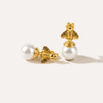 Bee Pearl Earrings — Baltic amber and sterling silver jewellery by Baltic Beauty