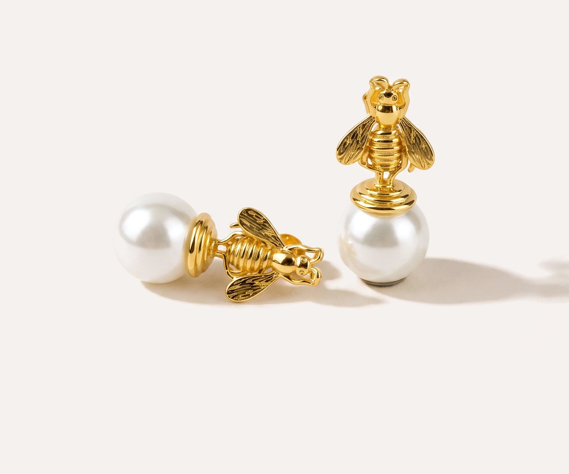Bee Pearl Earrings — Baltic amber and sterling silver jewellery by Baltic Beauty