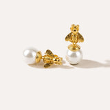 Bee Pearl Earrings — Baltic amber and sterling silver jewellery by Baltic Beauty