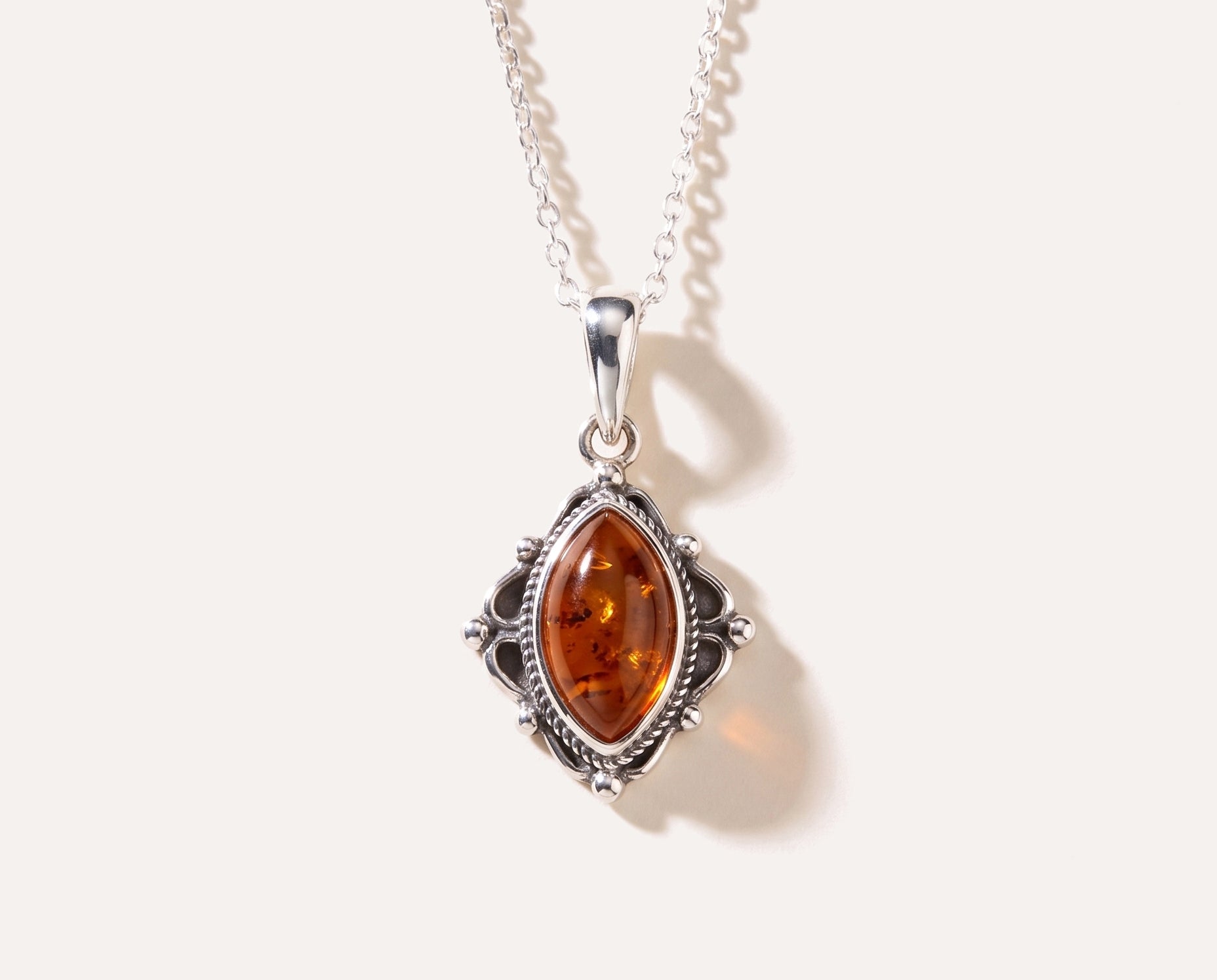 Boho Amber Pendant — Baltic amber and sterling silver jewellery by Baltic Beauty