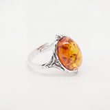 Boho Amber Ring – handcrafted in Baltic amber and sterling silver, view 3
