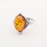 Boho Amber Ring – handcrafted in Baltic amber and sterling silver