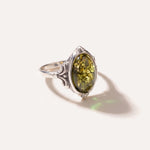 Boho Green Amber Ring — Baltic amber and sterling silver jewellery by Baltic Beauty