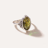 Boho Green Amber Ring — Baltic amber and sterling silver jewellery by Baltic Beauty