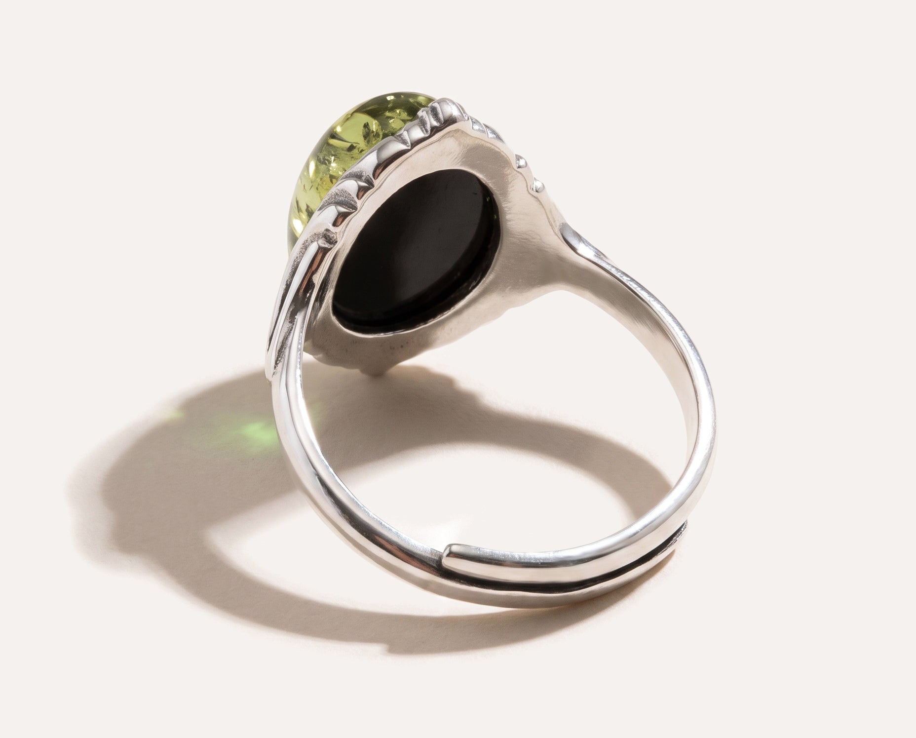 Boho Green Amber Ring — Baltic amber and sterling silver jewellery by Baltic Beauty