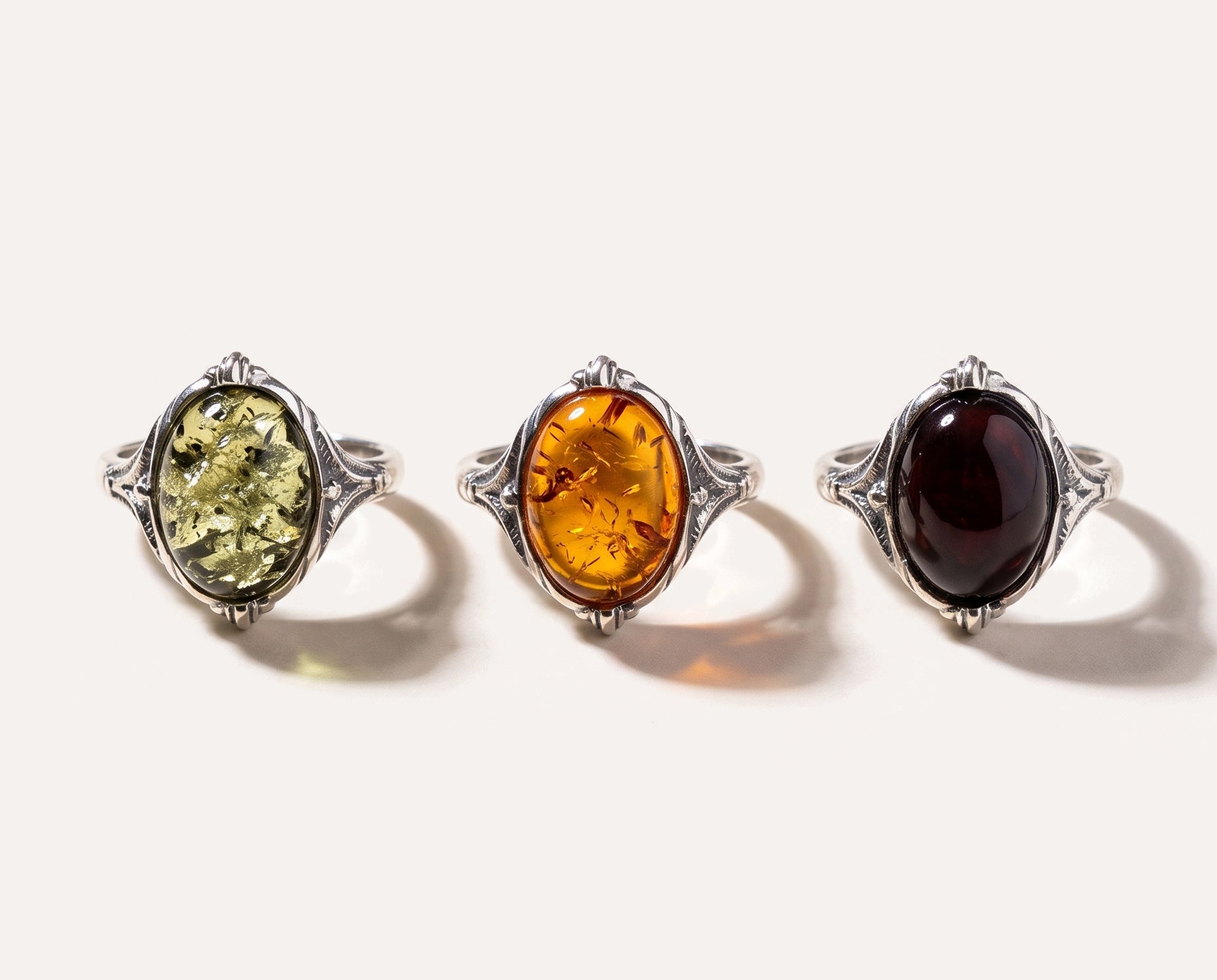 Boho Green Amber Ring — Baltic amber and sterling silver jewellery by Baltic Beauty