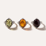 Boho Green Amber Ring — Baltic amber and sterling silver jewellery by Baltic Beauty
