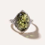 Boho Green Amber Ring — Baltic amber and sterling silver jewellery by Baltic Beauty