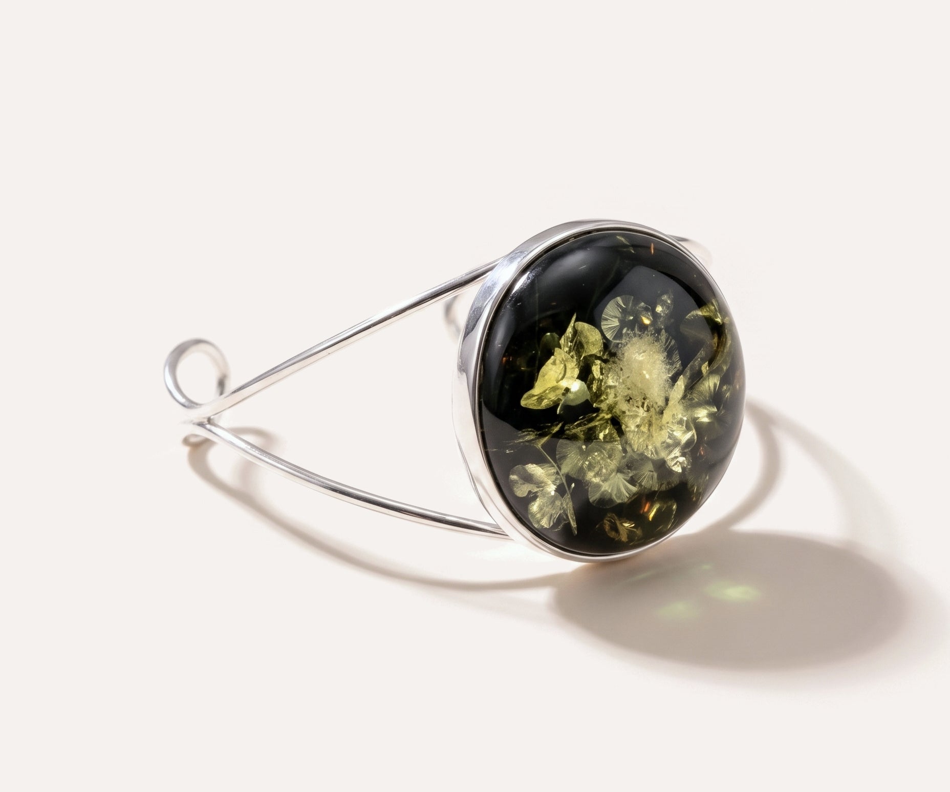 Bold Green Amber Arm Cuff — Baltic amber and sterling silver jewellery by Baltic Beauty