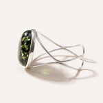 Bold Green Amber Arm Cuff — Baltic amber and sterling silver jewellery by Baltic Beauty