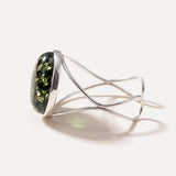 Bold Green Amber Arm Cuff — Baltic amber and sterling silver jewellery by Baltic Beauty