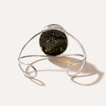 Bold Green Amber Arm Cuff — Baltic amber and sterling silver jewellery by Baltic Beauty