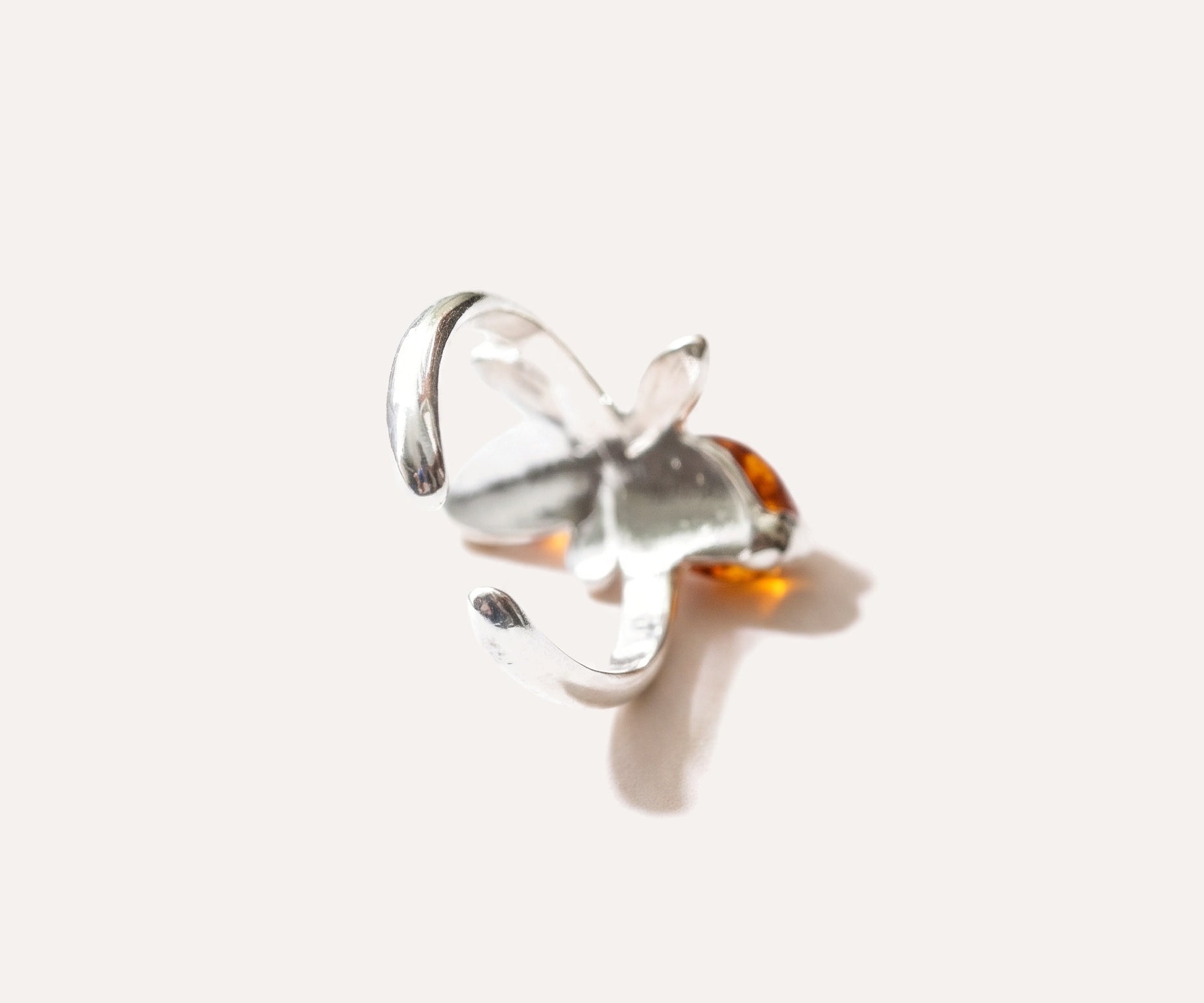 Amber Butterfly Midi Ring — Baltic amber and sterling silver jewellery by Baltic Beauty