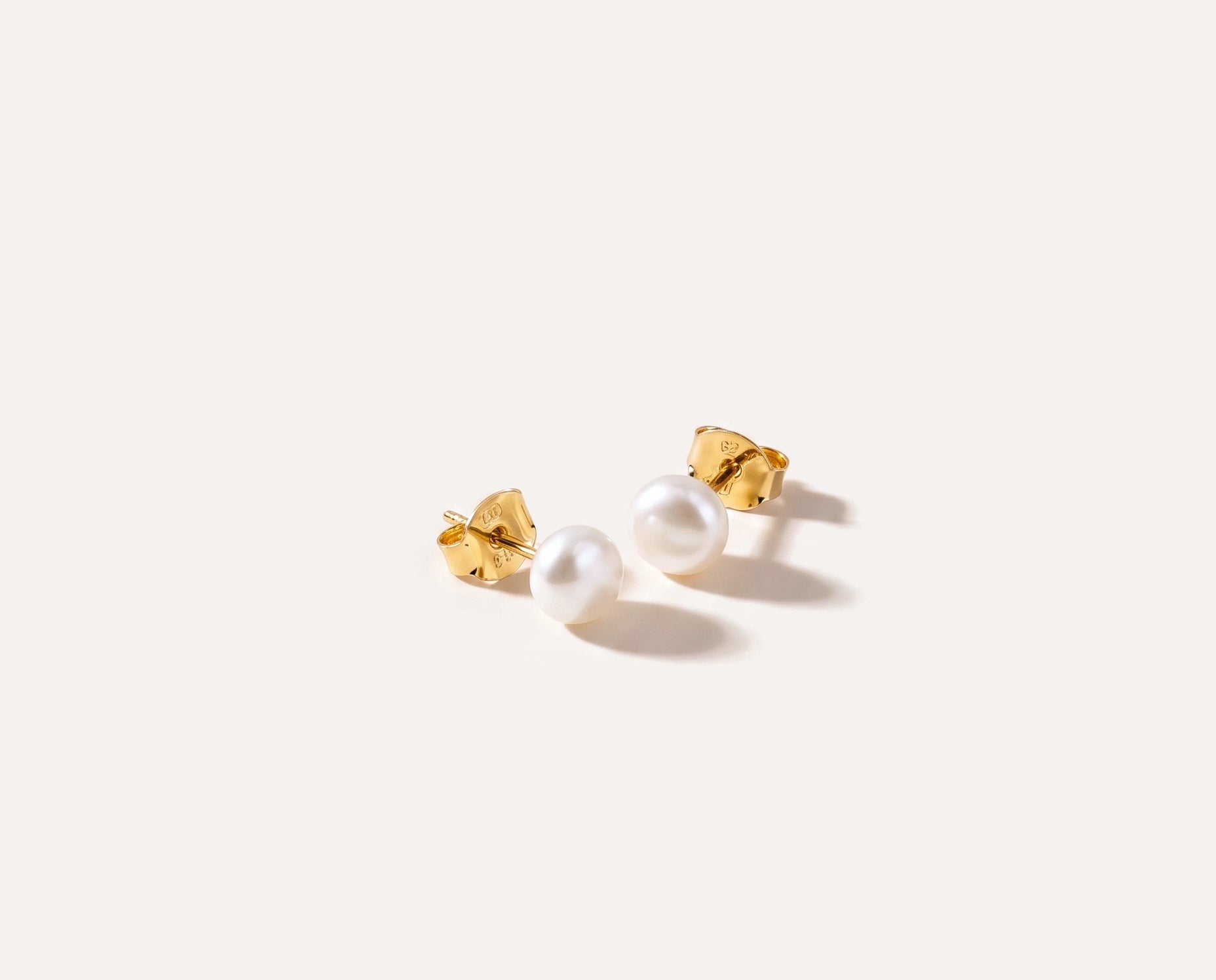 Button Freshwater Pearl Stud Earrings — Baltic amber and sterling silver jewellery by Baltic Beauty
