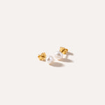 Button Freshwater Pearl Stud Earrings — Baltic amber and sterling silver jewellery by Baltic Beauty