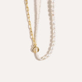 Chain Link Pearl Necklace — Baltic amber and sterling silver jewellery by Baltic Beauty